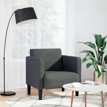 vidaXL Sessel mit Armlehnen Cordstoff Dunkelgrau 54cm (4100516)