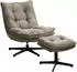 Jockenhöfer Kasper Relaxsessel mit Hocker, Cord, Taupe, 360° drehbar (24534826-0)