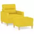 vidaXL Sessel mit Fußhocker Hellgelb Stoff 60cm (3201070)