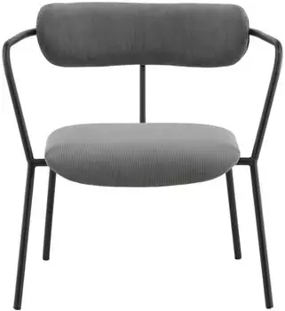Paris Prix Duffy Sessel Cord-Samt Grau 69cm