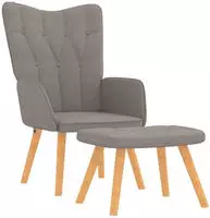 vidaXL Relaxsessel mit Hocker Taupe Stoff