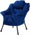 ML-Design Ohrensessel Dunkelblau, Textil, Armlehnen, Seitentasche, Stahlrahmen