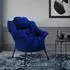 ML-Design Ohrensessel Dunkelblau, Textil, Armlehnen, Seitentasche, Stahlrahmen