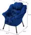 ML-Design Ohrensessel Dunkelblau, Textil, Armlehnen, Seitentasche, Stahlrahmen