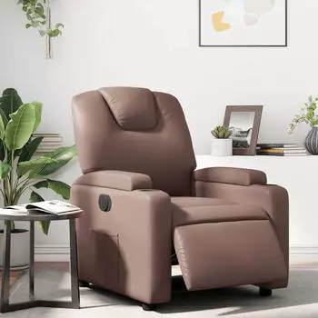 vidaXL Elektrischer Relaxsessel Kunstleder, Braun (3204418)