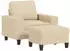 vidaXL Sessel mit Hocker 60cm Stoff Creme (3201145)