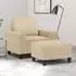 vidaXL Sessel mit Hocker 60cm Stoff Creme (3201145)