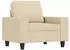 vidaXL Sessel mit Hocker 60cm Stoff Creme (3201145)