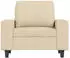 vidaXL Sessel mit Hocker 60cm Stoff Creme (3201145)