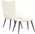vidaXL Relaxsessel mit Hocker Cremeweiß Samt (327697)
