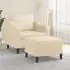 vidaXL Sessel mit Hocker Stoff Creme 60cm (3201129)