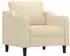 vidaXL Sessel mit Hocker Stoff Creme 60cm (3201129)