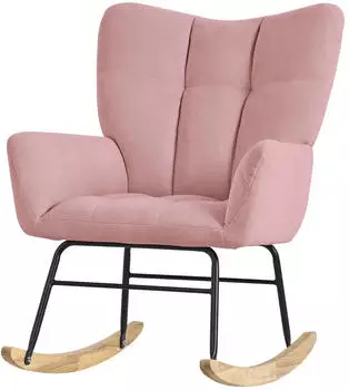 ML-Design Schaukelsessel Frottee-Optik Bezug, gepolstert, Rosa