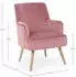 Bizzotto Adeline Sessel Samt-Optik, gepolstert, rosa (748174)