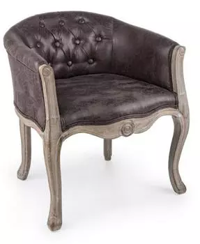 Bizzotto Diva Sessel Kunstleder, Barock-klassischer Stil, Braun (743256)