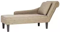 vidaXL Chaiselongue mit Kissen Rechter Armlehne Hellgrau Kunstleder
