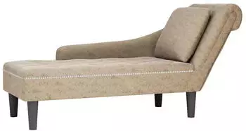 vidaXL Chaiselongue mit Kissen, rechte Armlehne, Hellgrau, Kunstleder (4009857)