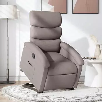 vidaXL Relaxsessel mit Aufstehhilfe Taupe Stoff (3203986)