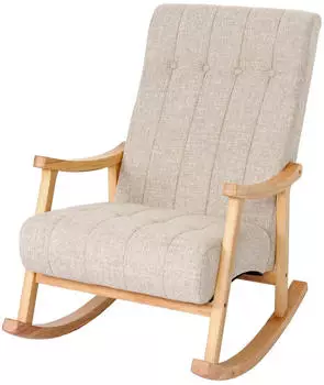 MCW Schaukelstuhl K10 Stoff/Textil, Creme/Braun, max. 130kg (MCW-K10)