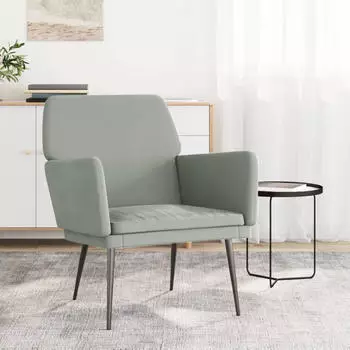 vidaXL Sessel Samt Hellgrau 62x79x79cm (351372)