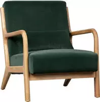 WOOOD Loungesessel "Mark mit Gewebtem Bezug und Gummibaumholz-Rahmen B 67 x T 82 x H