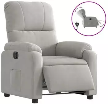 vidaXL Relaxsessel Elektrisch Hellgrau Mikrofasergewebe (3204916)