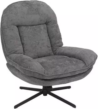 MCW MCW-P32 Relaxsessel drehbar Chenille-Textil, grau (100203)