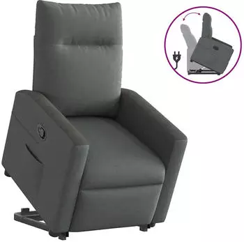 vidaXL Relaxsessel mit Aufstehhilfe Dunkelgrau Stoff (3324053)