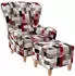 Supellex Sofia Ohrensessel Patchwork kariert, mehrfarbig (5107)