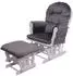 MCW Relaxsessel C76 Schwingstuhl mit Hocker, Samt, grau/weiß (MCW-C76)