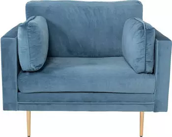 Paris Prix Sessel "Boom" Samt Blau 110cm