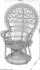 Moebel Direkt Online Pfauenthron Rattansessel mit Sitzkissen, beige (085-8372.B+001-8372.KI)