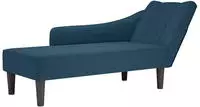 vidaXL Chaiselongue mit Rechter Armlehne Blau Samt