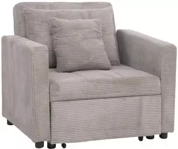 MCW Schlafsessel L90 Cord-Textil, hellgrau, 200x100cm (MCW-L90)