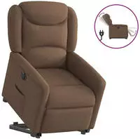 vidaXL Relaxsessel mit Aufstehhilfe Elektrisch Braun Stoff