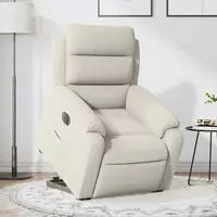 vidaXL Relaxsessel mit Aufstehhilfe Elektrisch Creme Samt
