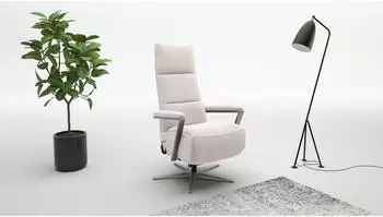 sit&more Vario Comfort TV-Sessel 360&deg; Drehfunktion, Kopfteilverstellung, 3 Motoren, Polyester, Creme