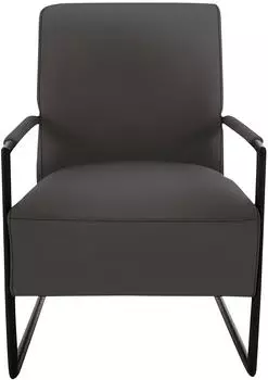 K+W Komfort & Wohnen Cocktailsessel Schoko, bezogene Armlehnen, Metallgestell schwarz (98792731-0)