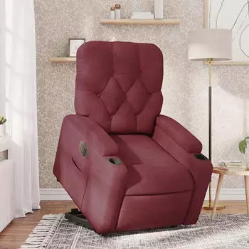 vidaXL Relaxsessel mit Aufstehhilfe Elektrisch Weinrot Stoff (3204737)