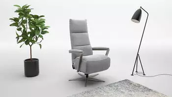 sit&more Vario Comfort TV-Sessel Hellgrau 360&deg; Drehfunktion 3 Motoren 100% Polyester
