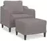 vidaXL Sessel mit Hocker Taupe Stoff 60cm (3201134)