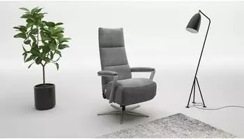 sit&more Vario Comfort TV-Sessel Grau 360&deg; Drehfunktion Kopfteilverstellung (86294020-0)