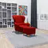 Supellex Sofia Ohrensessel mit Hocker, Textil, Rot (Vienna)