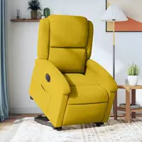 vidaXL Relaxsessel mit Aufstehhilfe Elektrisch Gelb Samt