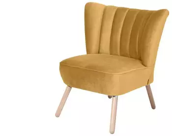 Max Winzer Alessandro Sessel Samtvelours gelb, 70x80cm (2877-1100-2044266-F01)