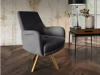 Fun M&ouml;bel VALERIE Drehsessel Velvet Anthrazit