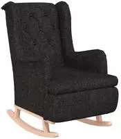 vidaXL Schaukelsessel mit Kautschukholz-Beinen Schwarz Stoff