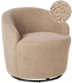 Beliani Bouclé-Drehsessel 62x67x63cm taupe