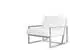 S-Style Möbel Karin Loungesessel Bouclé-Stoff Weiß, Metallfüße Silber (84x81x89cm)