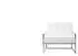 S-Style Möbel Karin Loungesessel Bouclé-Stoff Weiß, Metallfüße Silber (84x81x89cm)